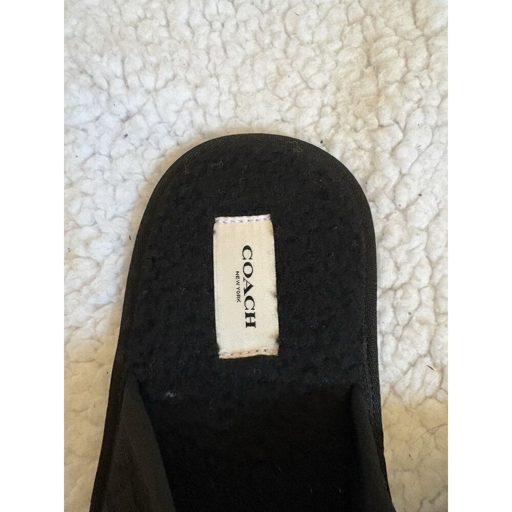 Coach Men’s 9D black jacquard signature print slippers NEW - Picture 2 of 6